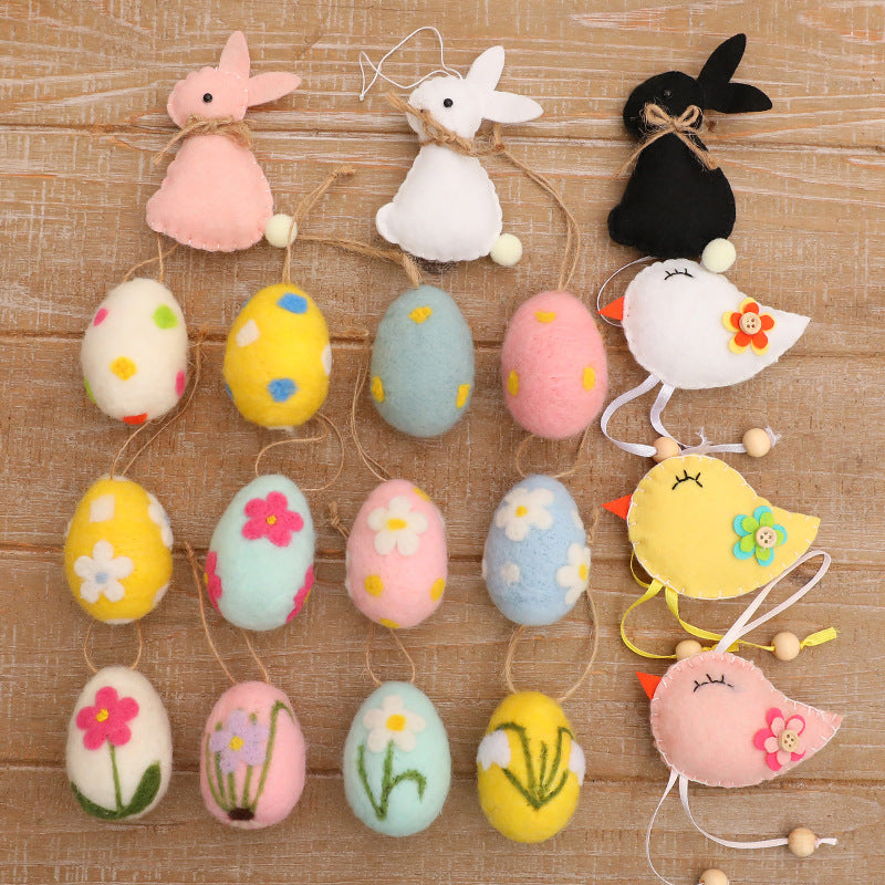 Wholesale Easter Egg Simulation Wool Felt Foam Egg DIY Decoration Easter Decoration
